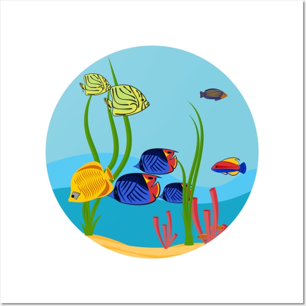 Colorful tropical fish. Marine residents Wall Art by lakokakr